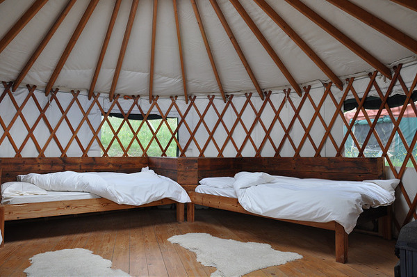 Inside yurt